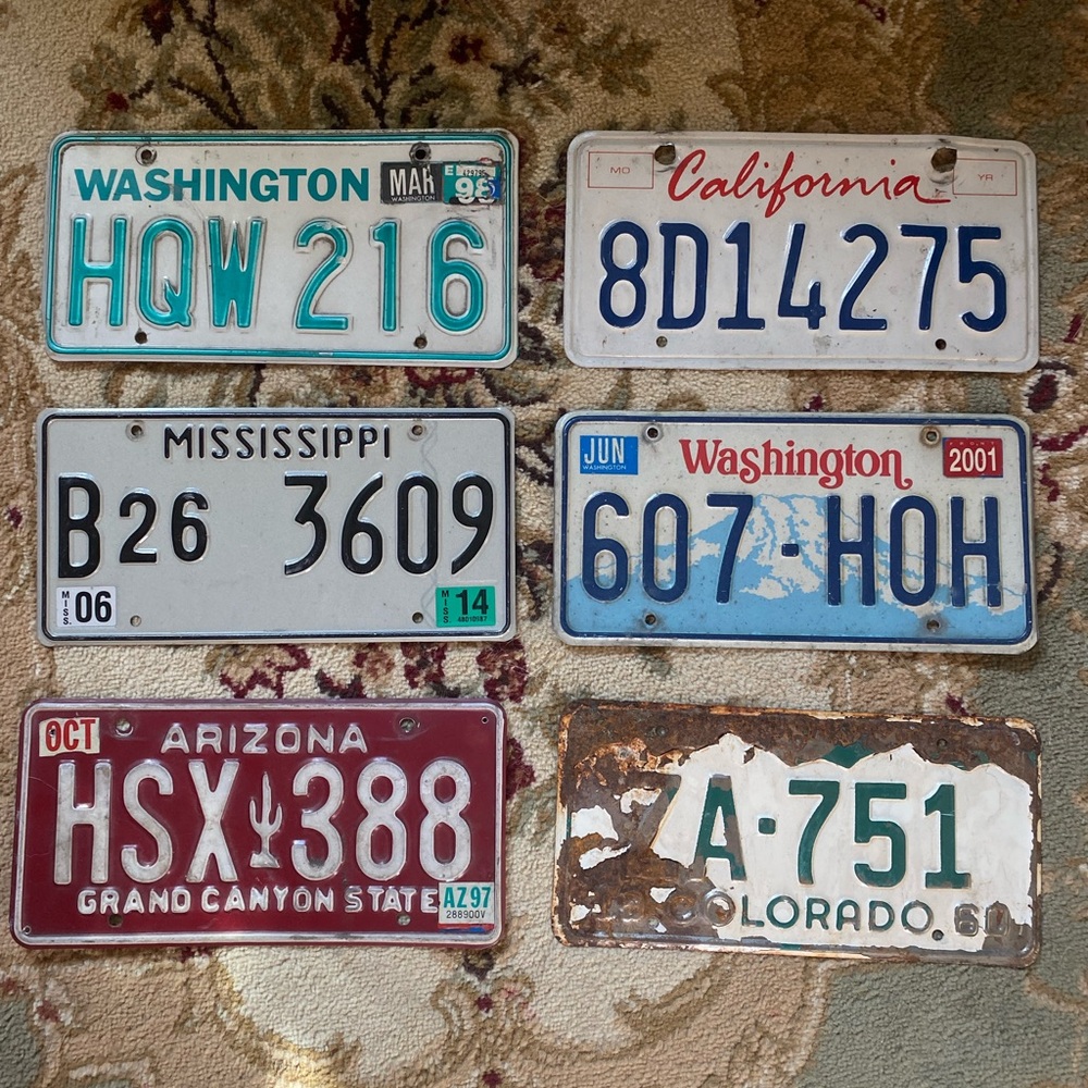 Lot of 6 License Plates